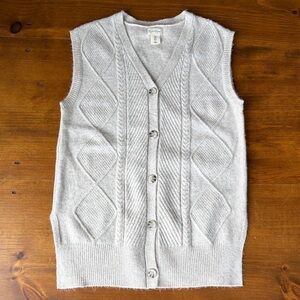 Jessica Simpson Button Down Vest Sweater Sz M
